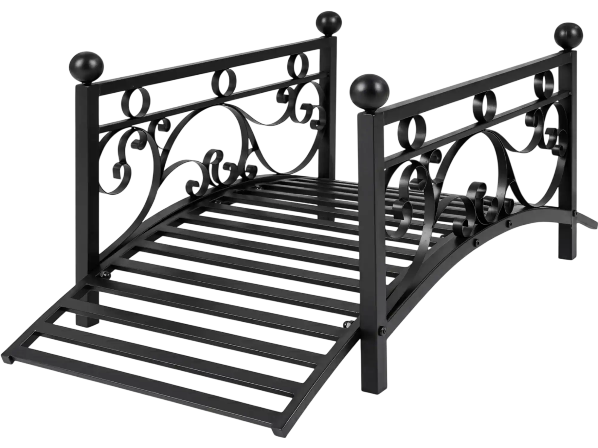 Costway 3.3' Garden Metal Bridge Dual Patterned Side Rails 51126223 New