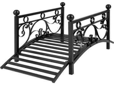 Costway 3.3' Garden Metal Bridge Dual Patterned Side Rails 51126223 New
