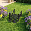 Garden metal bridge with dual patterned side rails, 3.3 ft long, designed for stability and visual charm in outdoor.