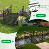 3.3 ft garden metal bridge with dual patterned side rails, featuring exquisite scrollwork for daytime and nighttime.