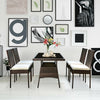 5 Pieces Rattan Dining Set Glass Table High Back Chair - Gallery View 1 of 10
