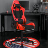 PU Leather Gaming Chair with USB Massage Lumbar Pillow and Footrest-Red - Gallery View 1 of 10