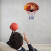 Wall mounted basketball hoop with a 29" polypropylene backboard and two nylon nets, perfect for indoor play.