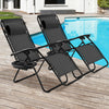 2 Pieces Folding Recliner Zero Gravity Lounge Chair - Black - Gallery View 1 of 10