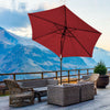 9 ft Outdoor Market Patio Table Umbrella Push Button Tilt Crank Lift-Burgundy - Gallery View 1 of 11