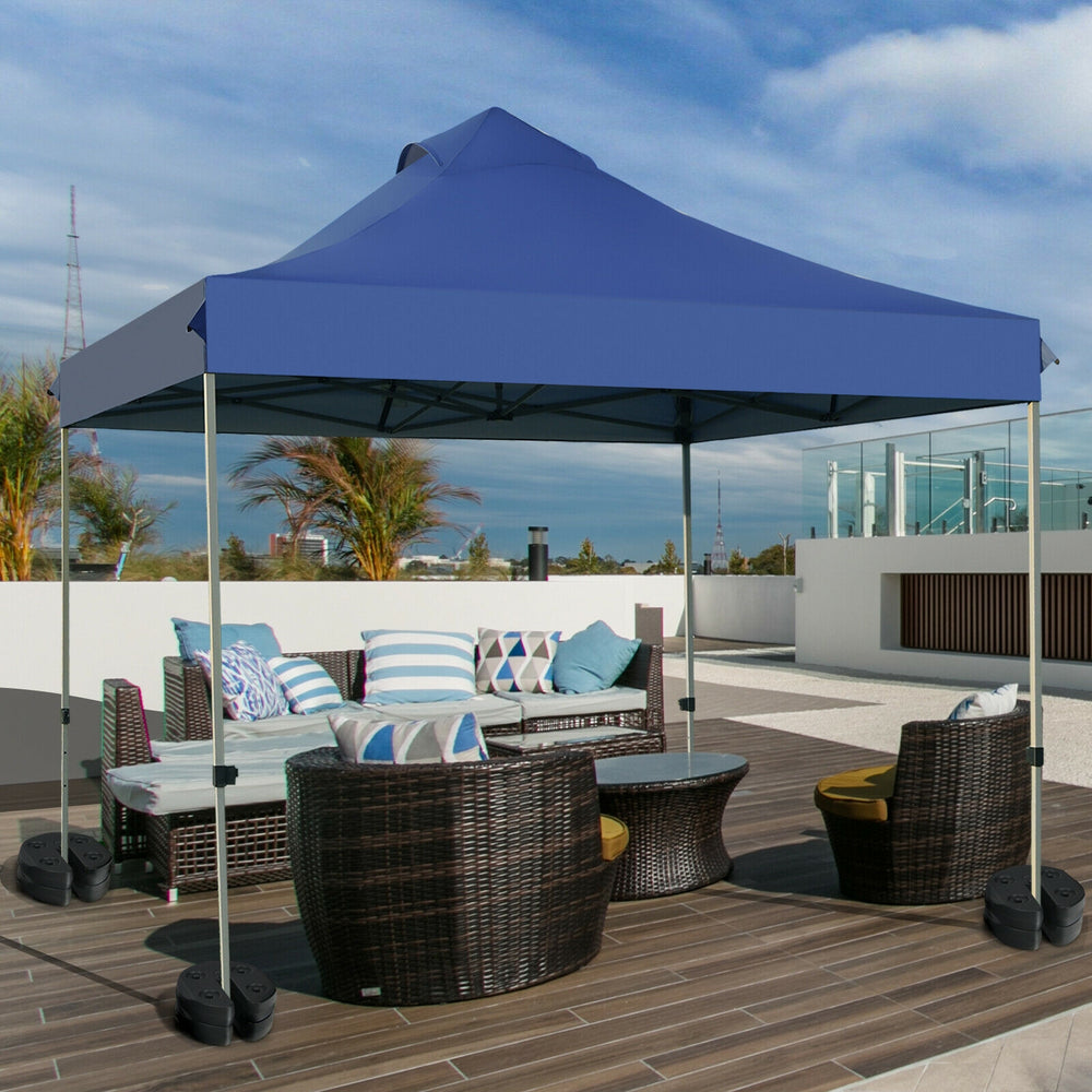 Set of 8 canopy weights, 40lbs each, designed for secure stacking and easy transport, ideal for outdoor events.