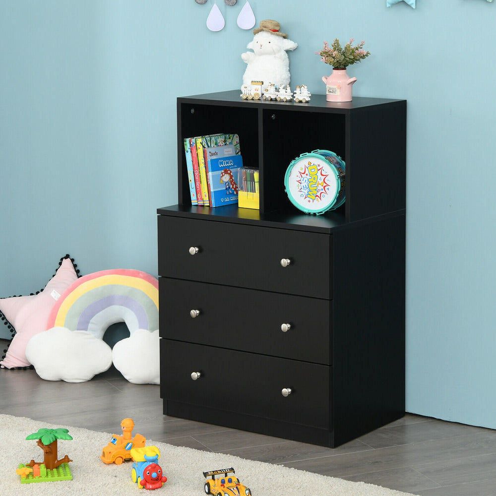 3 Drawer Dresser with Cubbies Storage Chest for Bedroom Living Room - Gallery View 2 of 12