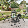 4 Pieces Patio Garden Adjustable Reclining Folding Chairs with Headrest-Gray - Gallery View 1 of 11