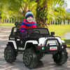 12V Kids Ride On Truck with Remote Control and Double Magnetic Door-Black & White - Gallery View 1 of 13