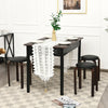 Set of 4 Bentwood Round Stool Stackable Dining Chairs with Padded Seat-Black - Gallery View 1 of 12