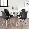 4 Pieces Modern Plastic Hollow Chair Set with Wood Leg-Black - Gallery View 1 of 12