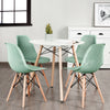 4 Pieces Modern Plastic Hollow Chair Set with Wood Leg-Green - Gallery View 1 of 12