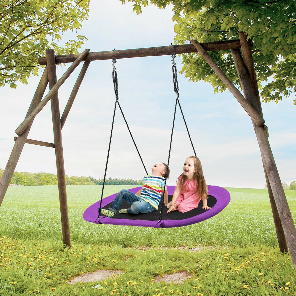 60 Inch Saucer Surf Outdoor Adjustable Swing Set-Purple - Gallery View 1 of 10