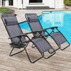 2 Pieces Folding Lounge Chair with Zero Gravity-Gray - Gallery View 1 of 10