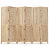 6-panel wooden room divider showcasing intricate palm leaf patterns, ideal for adding a tropical touch and flexible privacy.