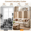 6-panel wooden room divider with palm leaf design, perfect for creating privacy and enhancing boho decor in any space.