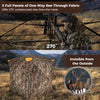 3-4 person hunting blind with 270° see-through fabric, featuring a full-open swing door and camouflage design for.