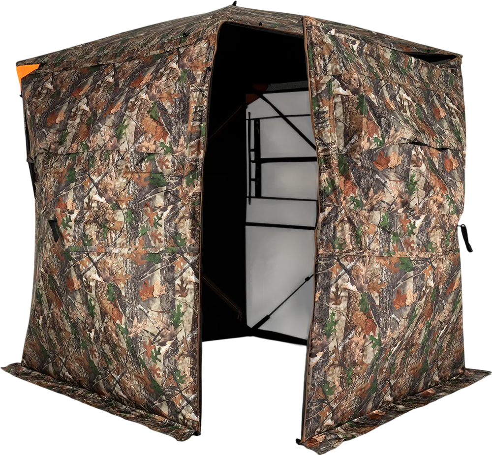 3-4 Person Hunting Blind 270° See-Through Pop-up Ground Blind with Full-Open Swing Door