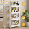 4-tier rolling utility cart with detachable trays, smooth wheels, and a modern design for efficient organization in any.