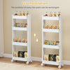 4-tier rolling utility cart with detachable trays, smooth wheels, and customizable assembly for efficient storage in.