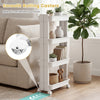 4-tier rolling utility cart with detachable trays and smooth wheels, ideal for organizing kitchens and living spaces.