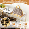 Close-up of premium pine wood frame of the 3-tier shoe rack, showcasing its natural finish and sturdy design for.