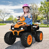 12V Kids Ride on ATV with LED Lights and Treaded Tires and LED lights-Orange - Gallery View 1 of 12