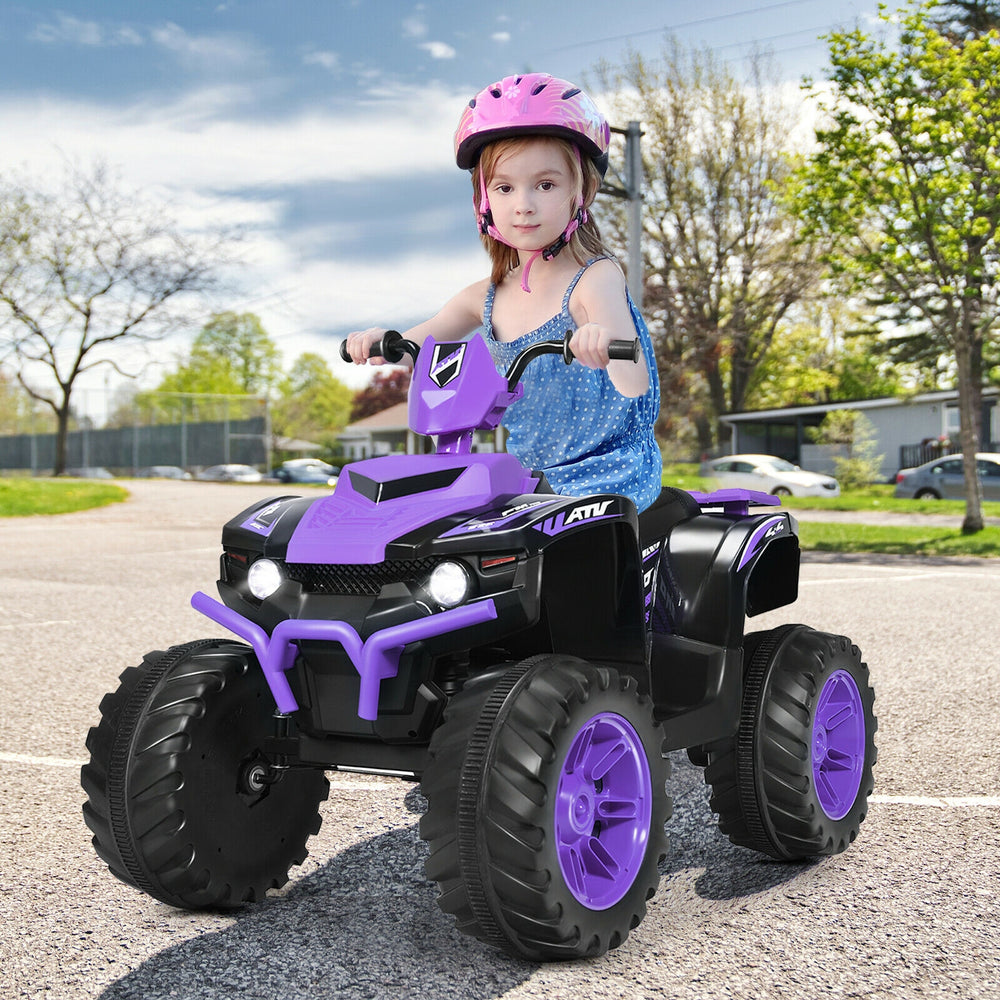 12V Kids Electric 4-Wheeler ATV Quad Ride On Car with LED Light-Purple - Gallery View 1 of 12