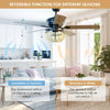 52-inch retro ceiling fan with reversible blades and remote control, ideal for medium to large rooms, enhancing home.