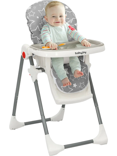 Costway Folding Baby High Dining Chair Gray 83761954 New