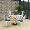 4 Pieces Tolix Style Metal Dining Side Chair Stackable Wood Seat-White - Gallery View 1 of 12