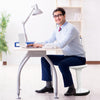 Adjustable Active Learning Stool Sitting Home Office Wobble Chair with Cushion Seat-White - Gallery View 1 of 9