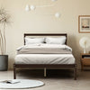 Modern Bed Frame with Wooden Headboard and Plywood Slat Support - Gallery View 2 of 12
