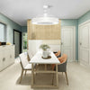 23 Inch Ceiling Fan with LED Light and Remote Control-White - Gallery View 1 of 10