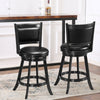 2 Pieces 24 Inches Swivel Counter Stool Dining Chair Upholstered Seat-Black - Gallery View 1 of 12