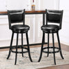 Set of 2 29 Inch Swivel Bar Height Stool Wood Dining Chair Barstool-Black - Gallery View 1 of 12