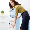 Hot and cold water cooler dispenser with child safety lock, featuring LED indicators and detachable drip tray for easy.