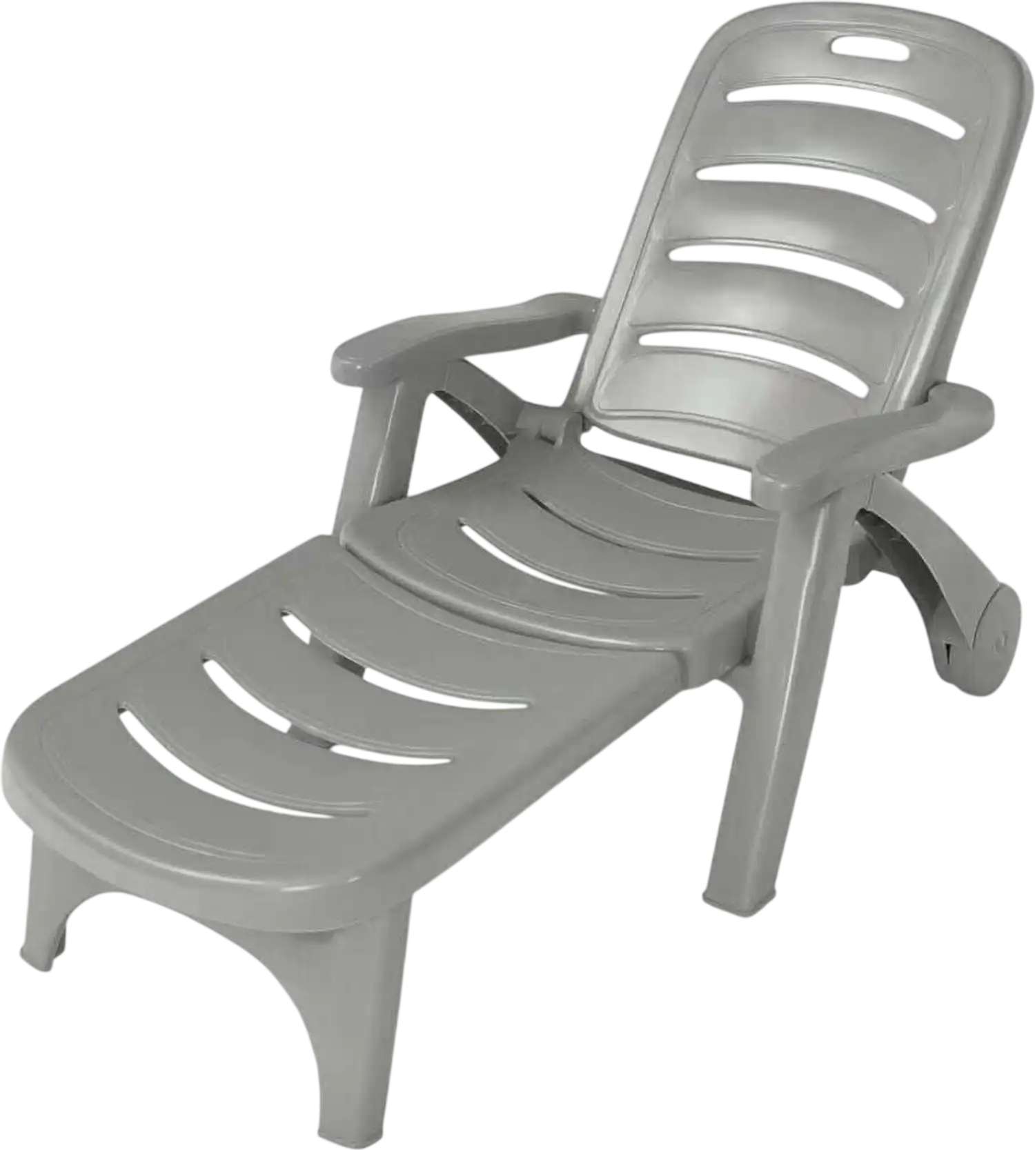 Costway Folding Adjustable Chaise Lounge Chair w/ Wheels 07652489 New