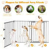 5-panel adjustable black metal fence, 29 inches tall, versatile for pets or toddlers, ideal for indoor safety barriers.