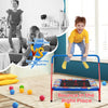 Kids 36" square trampoline with foamed handrail, designed for safety and fun, perfect for indoor and outdoor play.
