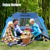 3-4 Person Easy Pop Up Beach Tent UPF 50+ Portable Sun Shelter-Blue - Gallery View 1 of 12