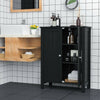 2-Door Bathroom Floor Storage Cabinet Space Saver Organizer-Black - Gallery View 1 of 12