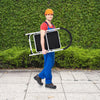 Folding step stool with iron frame, anti-slip pedals, and lightweight design, ideal for home and office tasks.