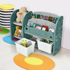 Kids toy storage organizer featuring a 2-tier bookshelf and detachable bins, crafted from safe HDPE material for easy.