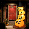 7-foot Halloween inflatable pumpkin combo with witch's hat, featuring LED lights for a festive outdoor display.
