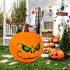 4 feet Halloween inflatable pumpkin with LED light, featuring a scary face, perfect for outdoor decoration.