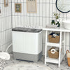 Portable 2-in-1 washing machine with timer control, 22lbs capacity, compact design for small spaces and versatile use.