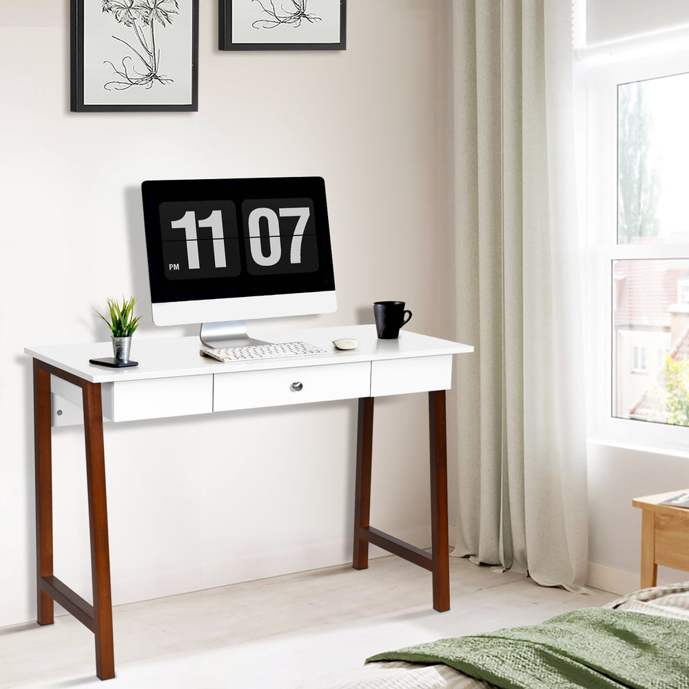 Computer Desk Laptop PC Writing Table Makeup Vanity Table-Walnut - Gallery View 1 of 11
