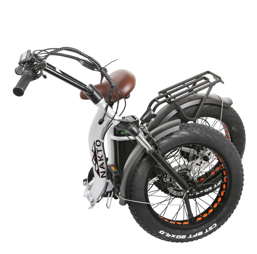 Nakto Folding OX Electric Fat Tire Bike 20" 500W Motor with Peak 750W 60 Mile Range 48V Li-ion Battery New
