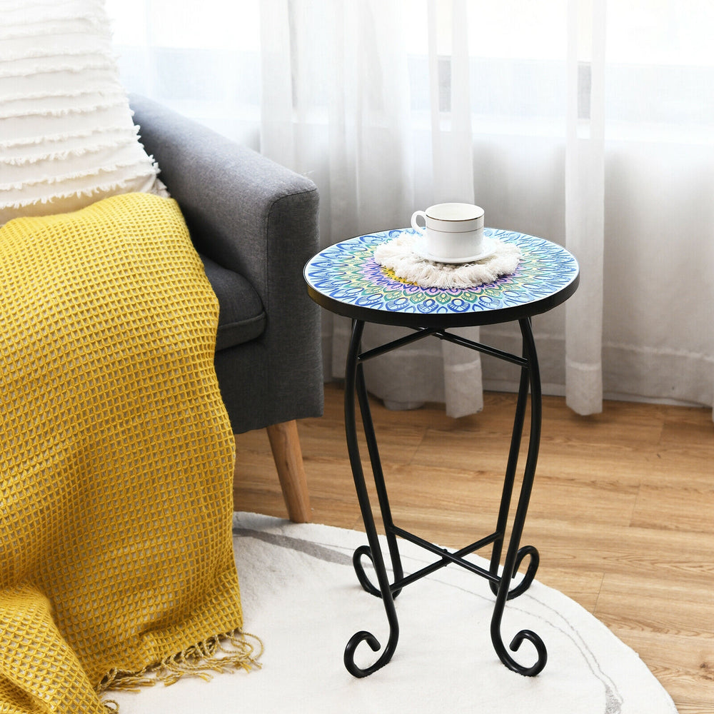 Folding Mosaic Side Table for Living Room - Gallery View 1 of 10